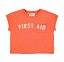 Piupiuchick,t'shirt | orange w/ "first aid" print
